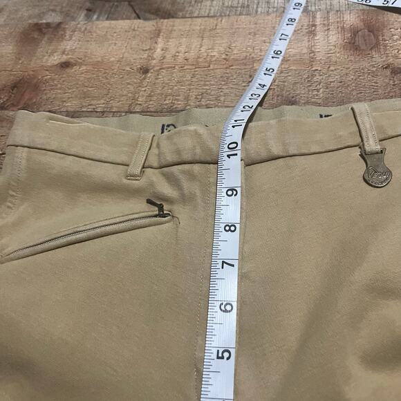 VEQUI Comfort Women's Tan Khaki Equestrian Breeches Knit Riding Pants Sz 30 - Picture 5 of 8